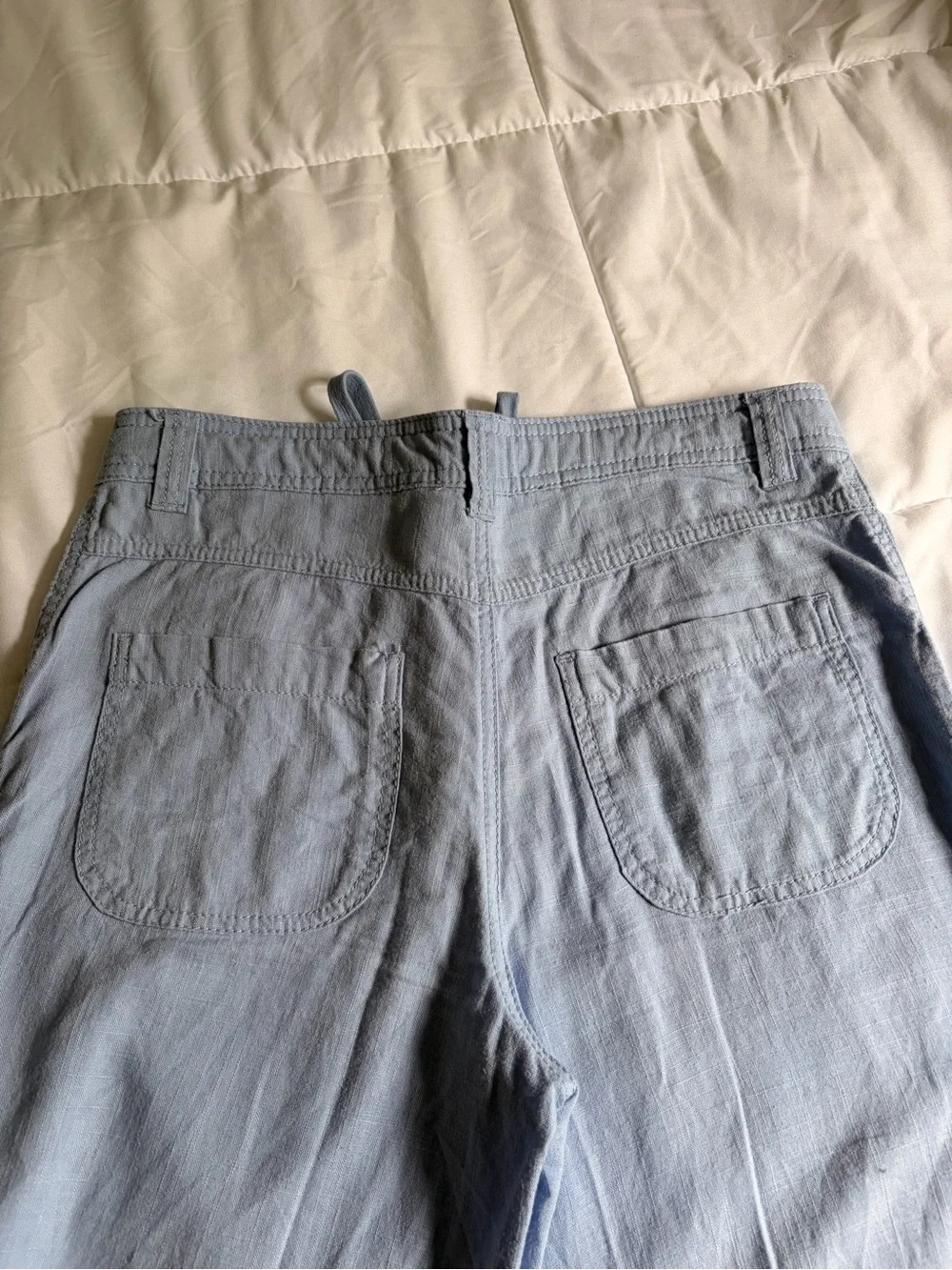 H&M Light Blue Straight Leg Linen Pants